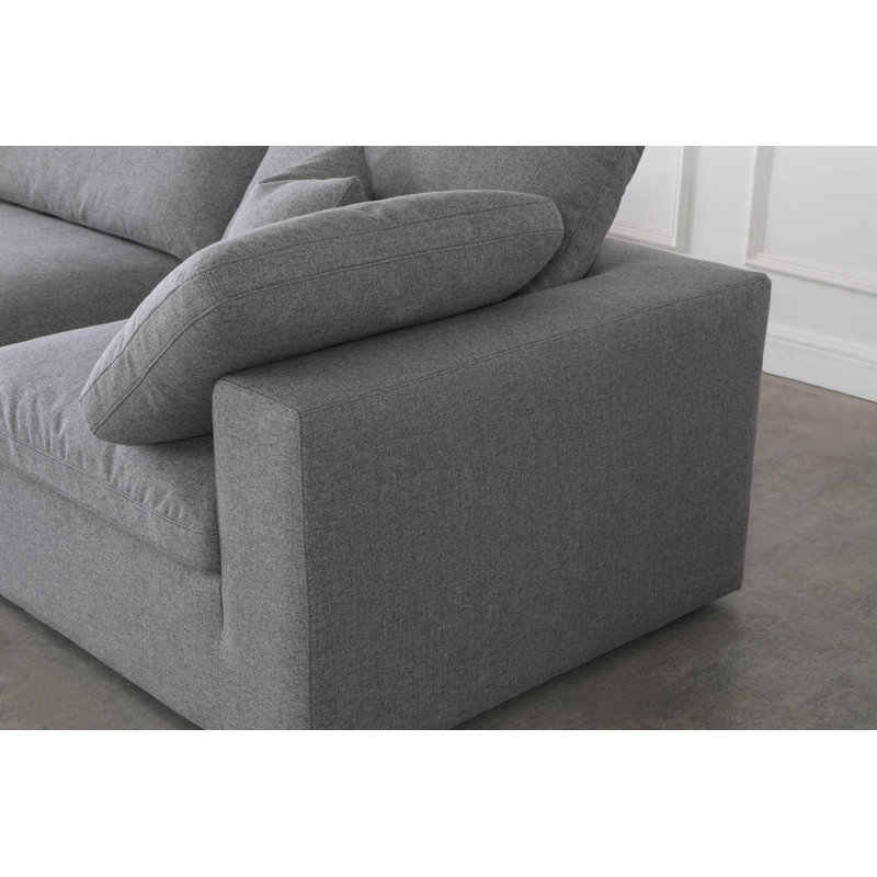 Canapé modulaire Burrows, Tissu gris texturé en lin