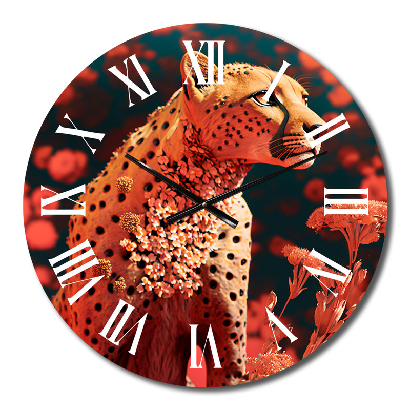 Horloge murale guépard rose, Petit