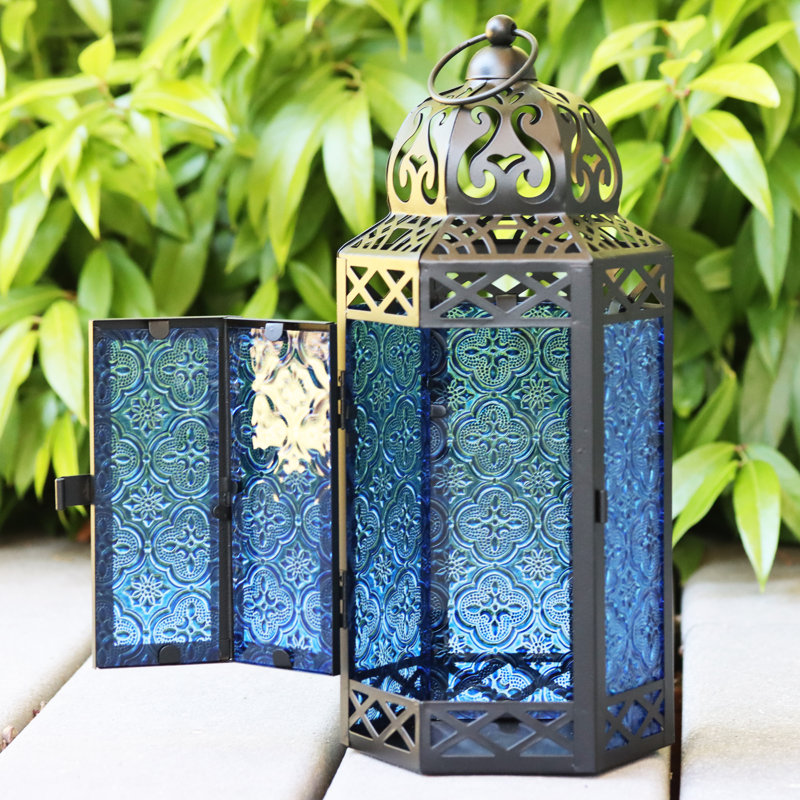 Moroccan Candle Lantern Decorative Set for Floor, Ramadan Decorations, Indoor Home Decor, Outdoor Patio or Porch, Weddings