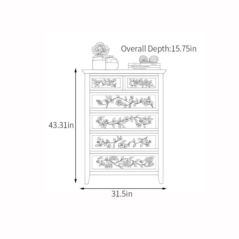 Painted multi-purpose drawer accent chest, 43.31" H x 31.5" W x 15.75" D