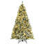 Arbre de Noël vert et blanc floqué / givré avec lumières DEL-1777209413