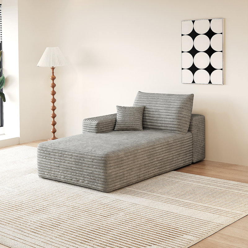 Canapé modulaire réversible modulaire en velours côtelé moelleux, L 68,9 po