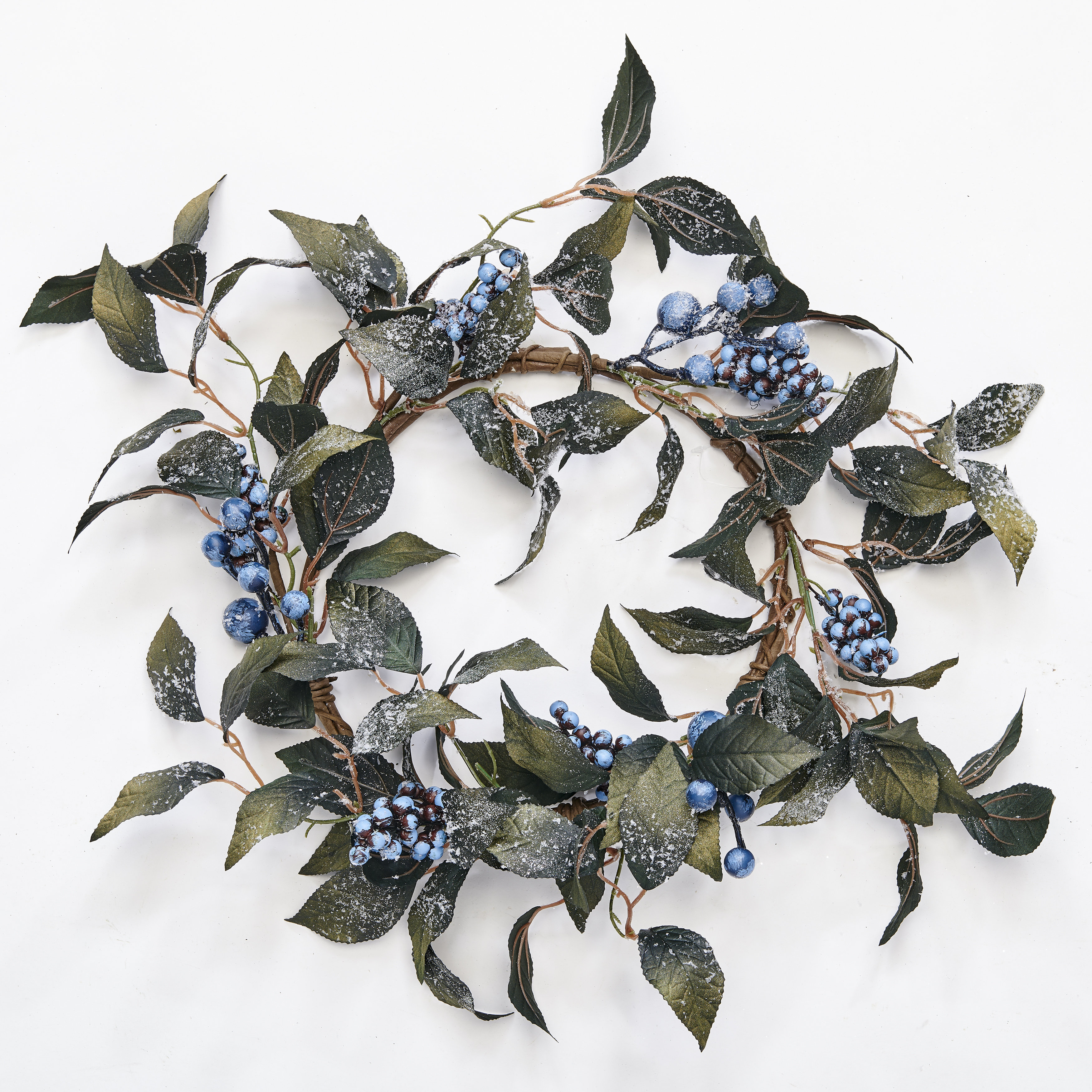 The Holiday Aisle® 18" Artificial Christmas Blueberries & Leaves Wreath | Wayfair