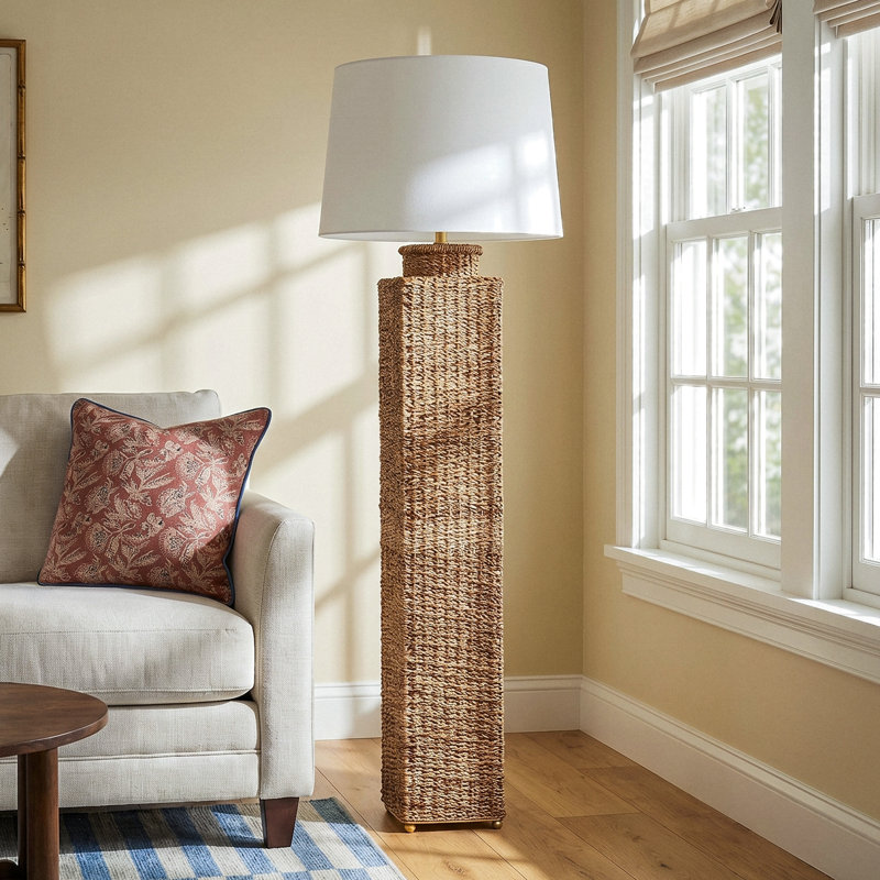 Antoine 66.75'' Gold Leaf Column Floor Lamp