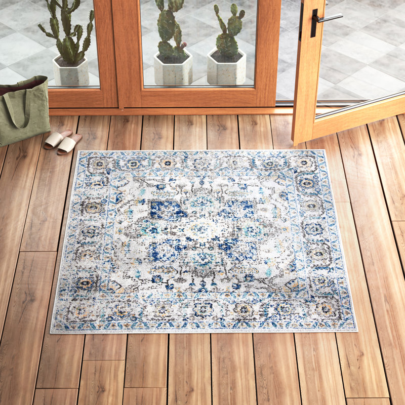 Christa Oriental Gray/Ivory Area Rug, Square 11'