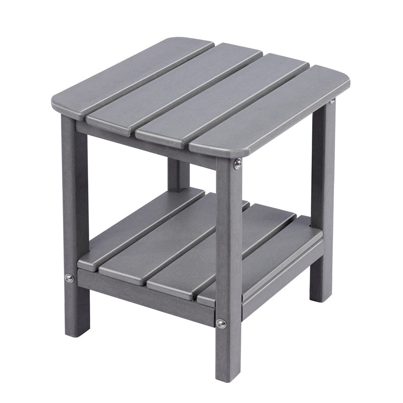 Table d'appoint carrée d'extérieur L 14,5 po x l 14 po, gris