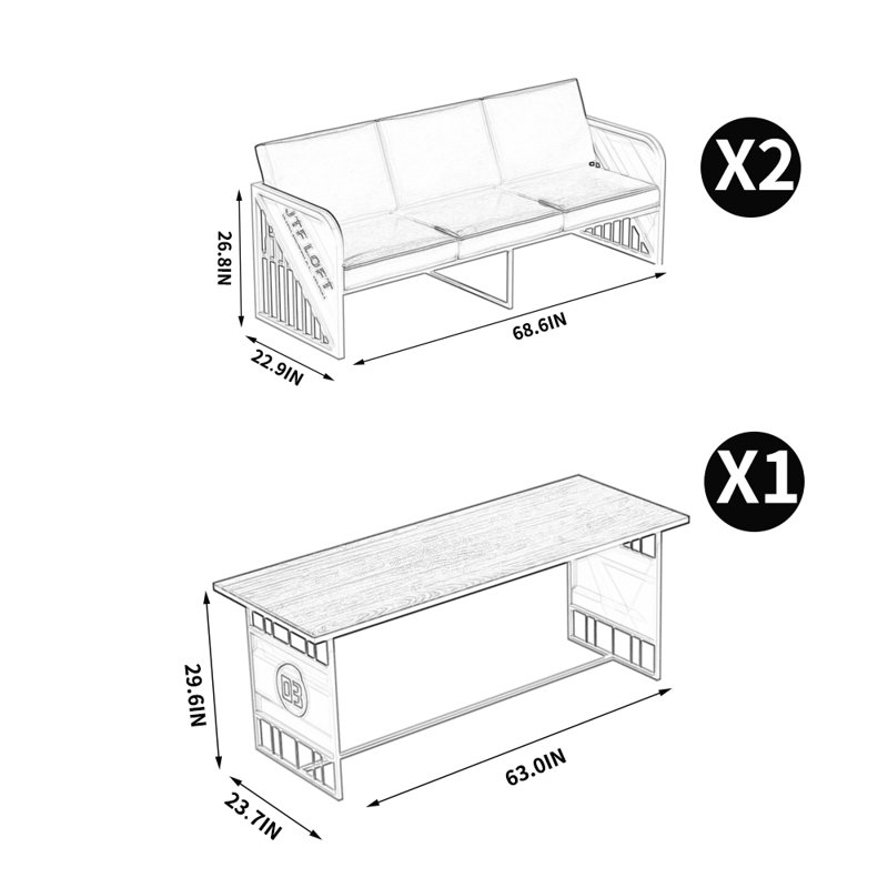 Mobilier modulaire de style industriel