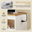Armoire à coudre pliable avec station de charge et roulettes verrouillables, bureau de couture extensible pour bureau personnel, naturel et blanc-125313275