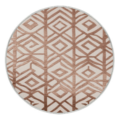 Machine Washable Trellis Beige Area Rug
