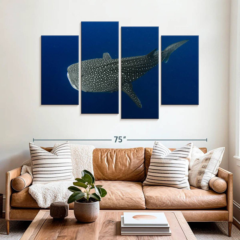 Brampt Whale Shark In Deep Blue Water, 42" H x 68" W
