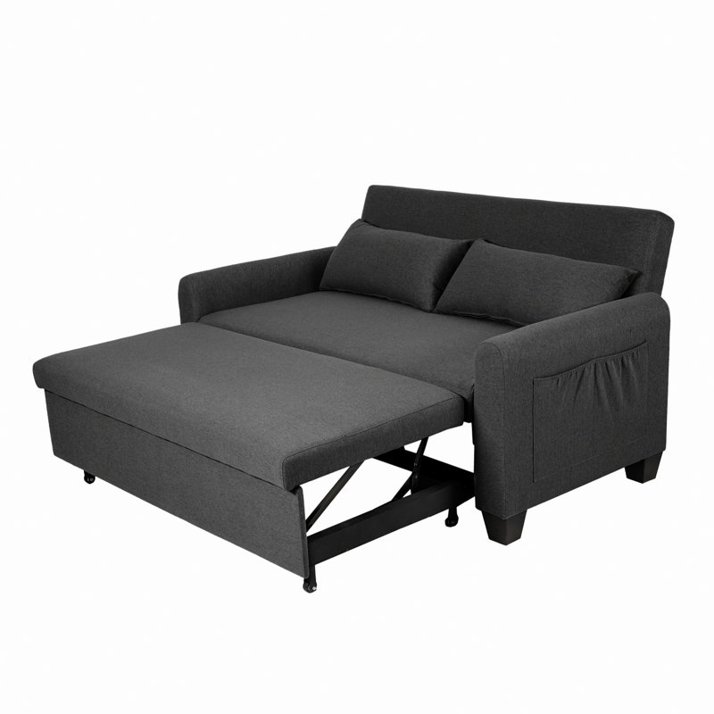 Élégant canapé-lit avec structure en fer et dossier réglable pour les chambres à coucher et les salons, Gris