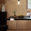 Ensemble de table moderne en bois massif noir et acrylique