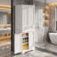  Armoire de cuisine autoportante 71 po Nahid avec 4 portes, 1 tiroir et tablettes réglables H ， Conception anti-basculement-1193014563
