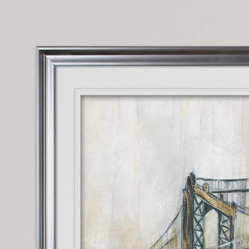 Brooklyn Rain - reproduction de cadre photo sur papier, H 28 po x l 38 po x P 1,5 po, argent