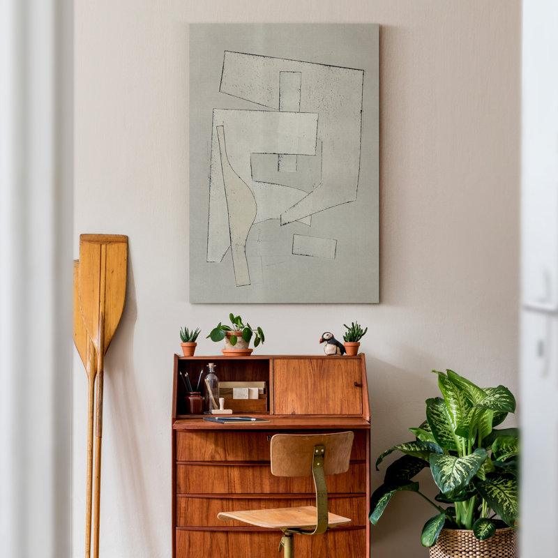 «Gold and Gray Exploration IX», reproduction d'art sur toile, H 12 po x l 18 po x 1,5 po