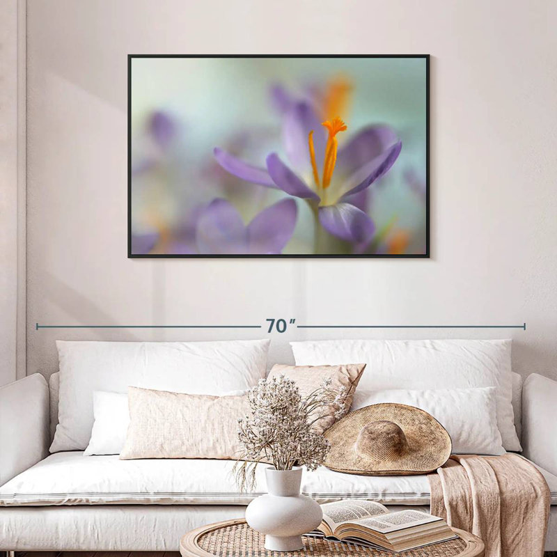 Pastel printanier, Cadre flottant noir, 43 po x 29 po