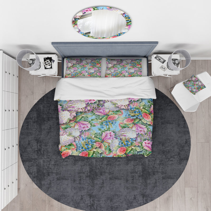 Ensemble de housse de couette en microfibre bleu, Housse de couette double / grand + 2 taies