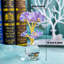 Figurine rose mauve en cristal
