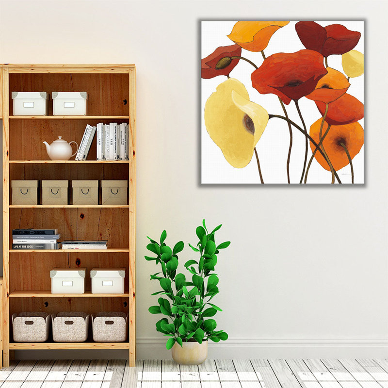 «Up One on White Yellow», reproduction d'art sur toile, H 20 po x l 20 po