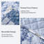 Ensemble de courtepointe Kasentex - Ensembles de couvre-lit couvre-lit léger - Literie toutes saisons - Édredon doux et léger, motif floral bleu-110783973