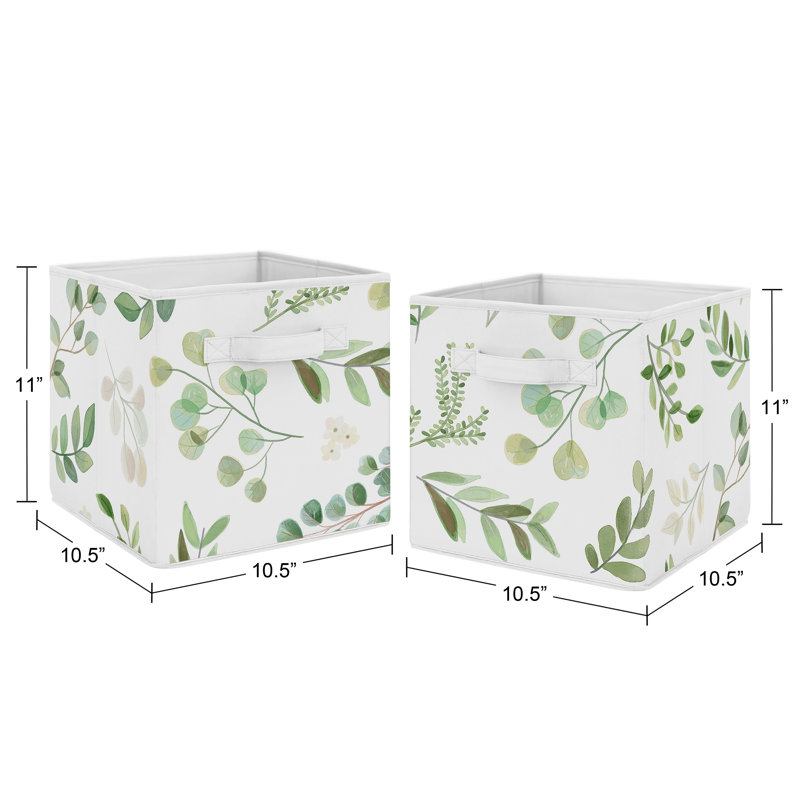 Botanical Leaf Fabric Storage Bin Set