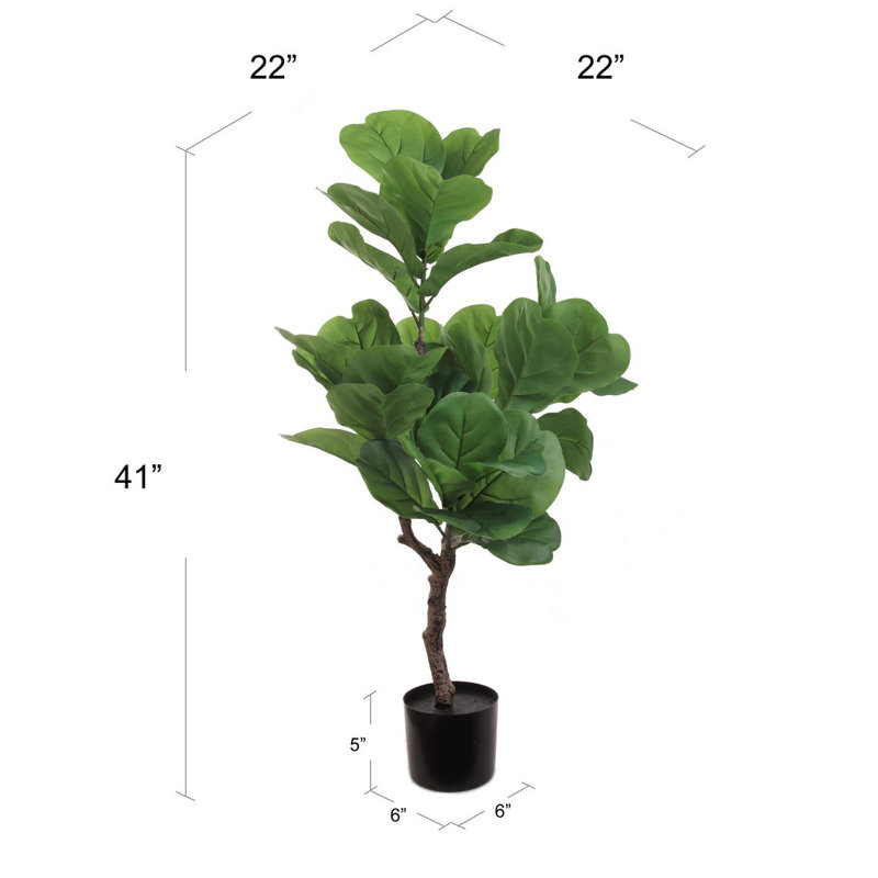 Black 40 inch Artificial Fiddle leaf fig Tree in Pot