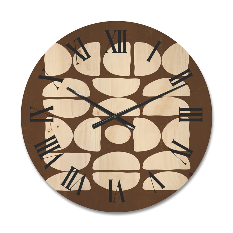 Horloge murale en bois à composition abstraite, Moyen