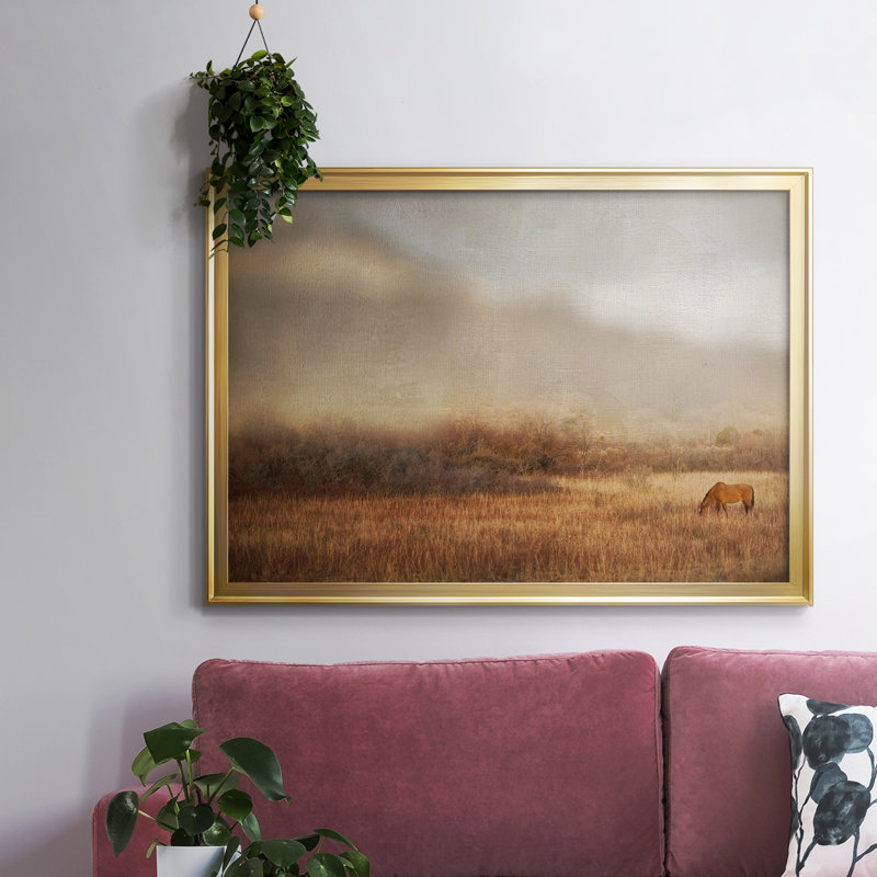 Grazing At Sunset, reproduction d'art sur toile, Or, H 26 po x l 38 po x P 1,5 po