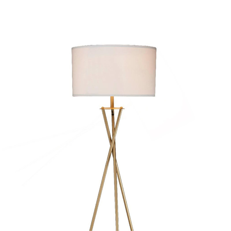 Lampe sur pied 64,5 po Mid-Century en métal de style sablier Ester