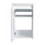 Meuble-lavabo en résine 36 po, 2 portes à fermeture douce, 1 armoire latérale, montage sur flotteur, contreplaqué blanc brillant, polyvalent pour une utilisation confortable