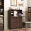 Desk Cabinet, with Storage Drawer & Shelves, Fold-up Desktop