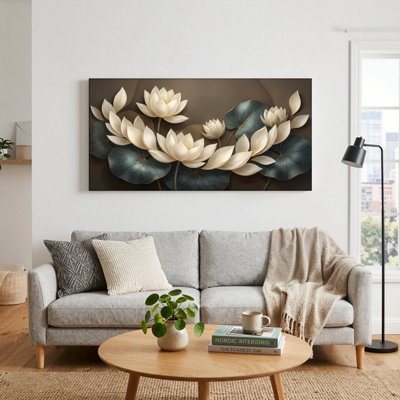 Ensemble de 1 tableau sur toile Fleurs de lotus