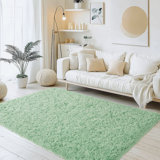 Tapis uni uni moelleux vert menthe pour le salon Chambre à coucher Chambre d'enfant