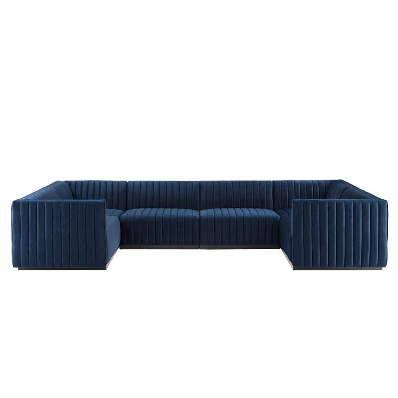 Canapé modulaire 6 pièces Conjure, 100 % polyester noir