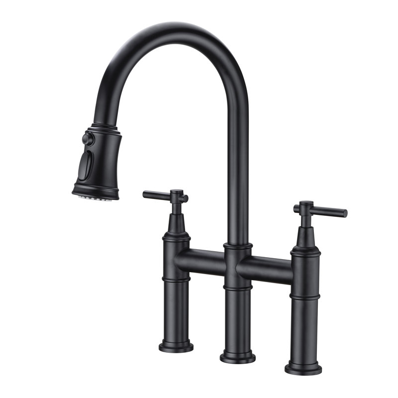Robinet rétractable avec accessoires, Noir mat