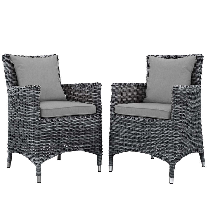 Ensemble repas d'extérieur 2 pièces Modway, Toile granit Sunbrella®