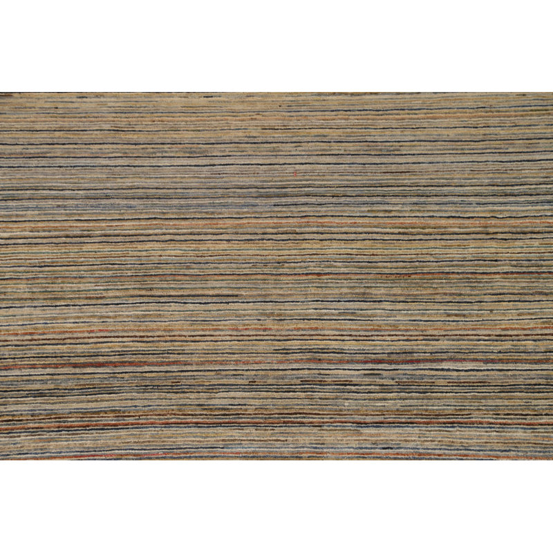 Tapis rayé Gabbeh Kashkoli fait à la main 5 x 7