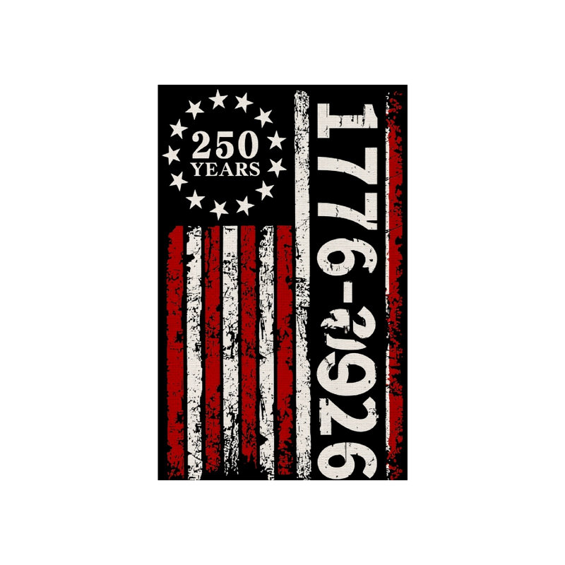 Drapeau décoratif noir Betsy Ross 1776-2026