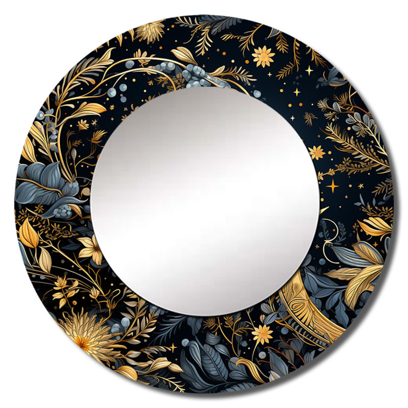 Sharlisa - motif bohème céleste bleu - boho, 36 po x 36 po, Rond