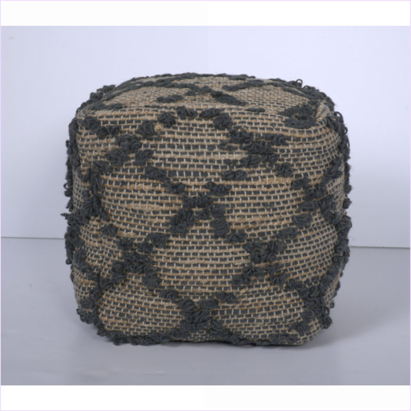 Ottoman Pouf 16x16x16 Charcoal Gray Versatile Floor Cushion | Charcoal | Fabric, Gray