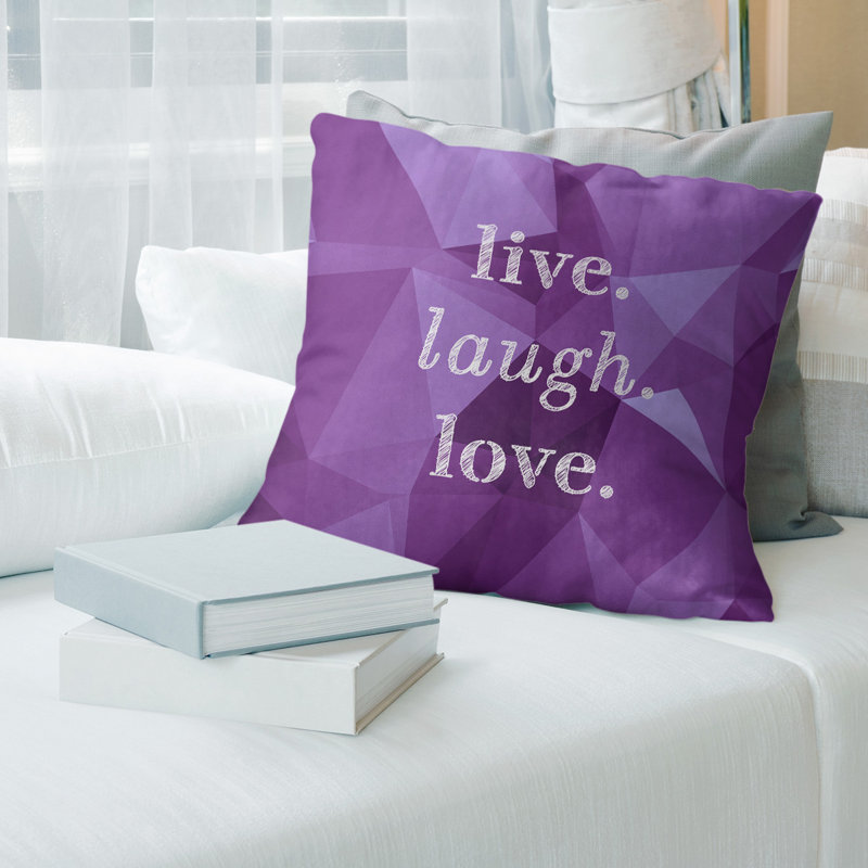 Housse de coussin en simili-pierres de rire vivant love, 14 po x 14 po, Améthyste, Housse de coussin seulement - sans coussin