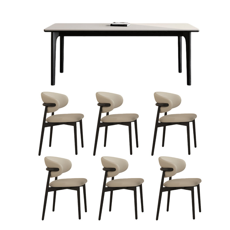 Simple and Practical Rock Plate Dining Table Sets., 29.53"H x 59.06"L x 31.5"W