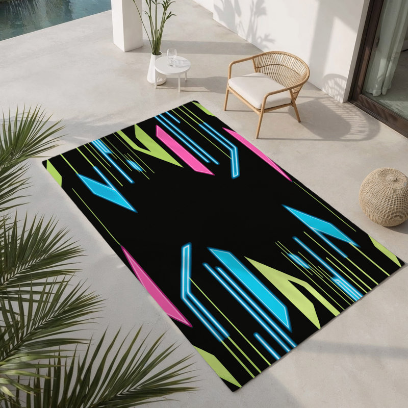 Tapis intérieur et extérieur Vibrance Path, Rectangle 5 pi x 7 pi