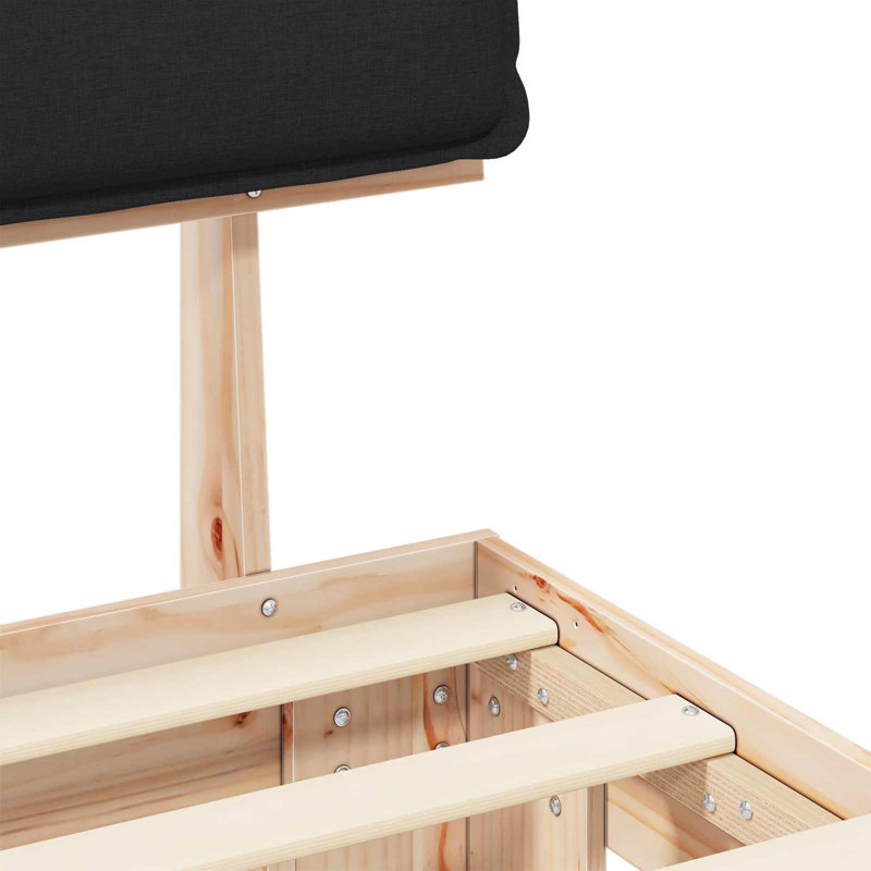 Solid Wood Bed Frame, Super King (6'), Natural/Black