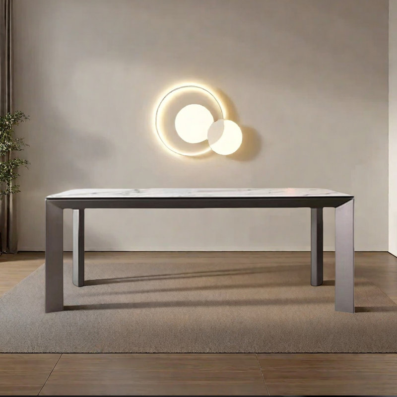 Table de salle à manger Minimalist, H 29,52 po x L 70,86 po x l 35,43 po, Blanc
