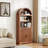 70.86''H Arched Storage Bookcase With Fluted Door And Drawer-1944152963