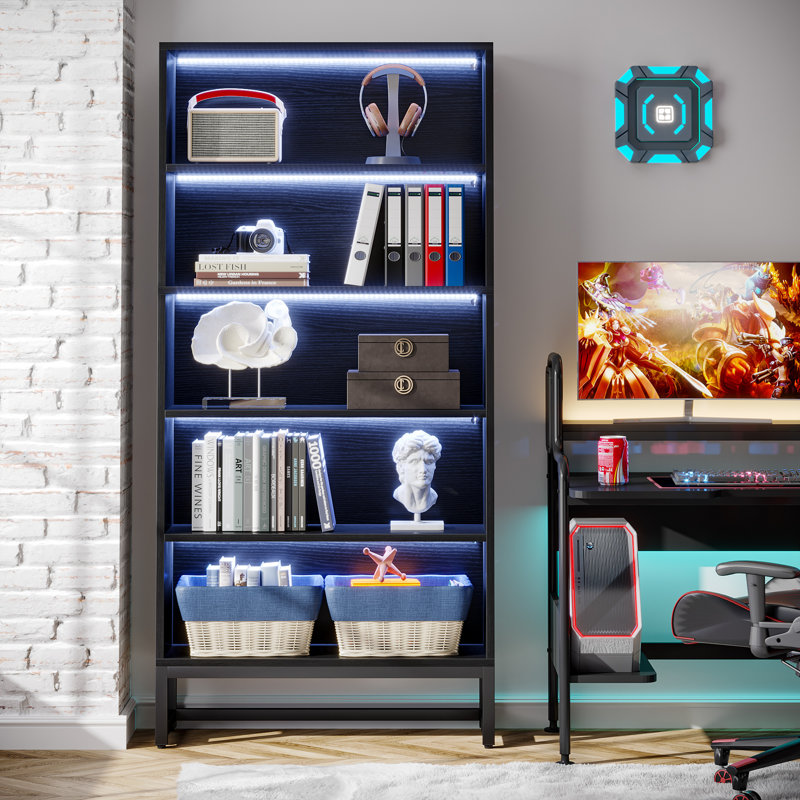 180cm H x 80cm W Standard Bookcase, Black
