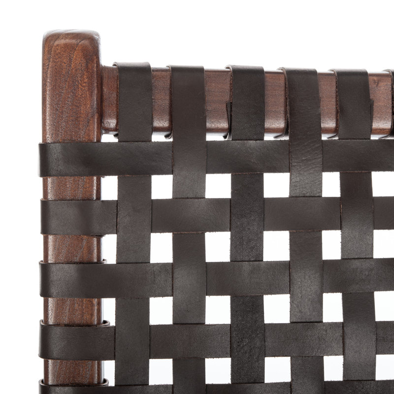 Chaise d'appoint en cuir Denman, Cuir véritable brun