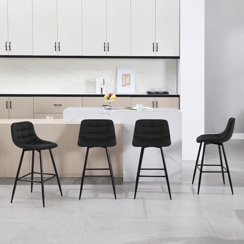 Heyman Upholstered Counter Stool, Black