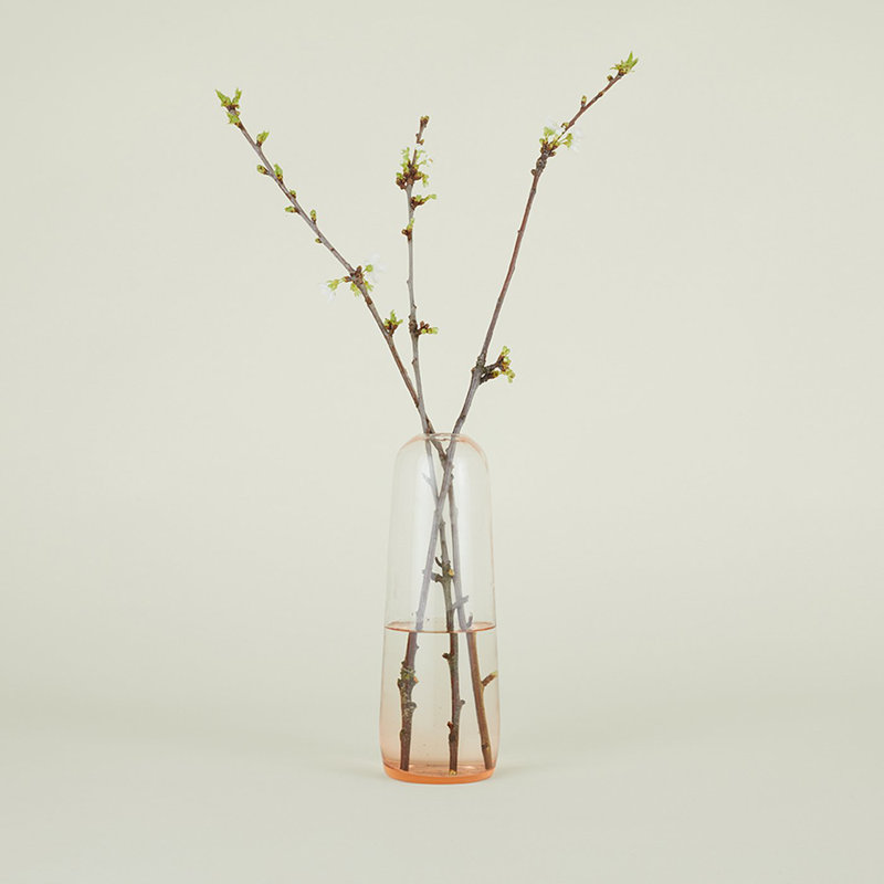 Aurora Handmade Glass Table Vase, Blush, 11.5" H x 4" W x 4" D